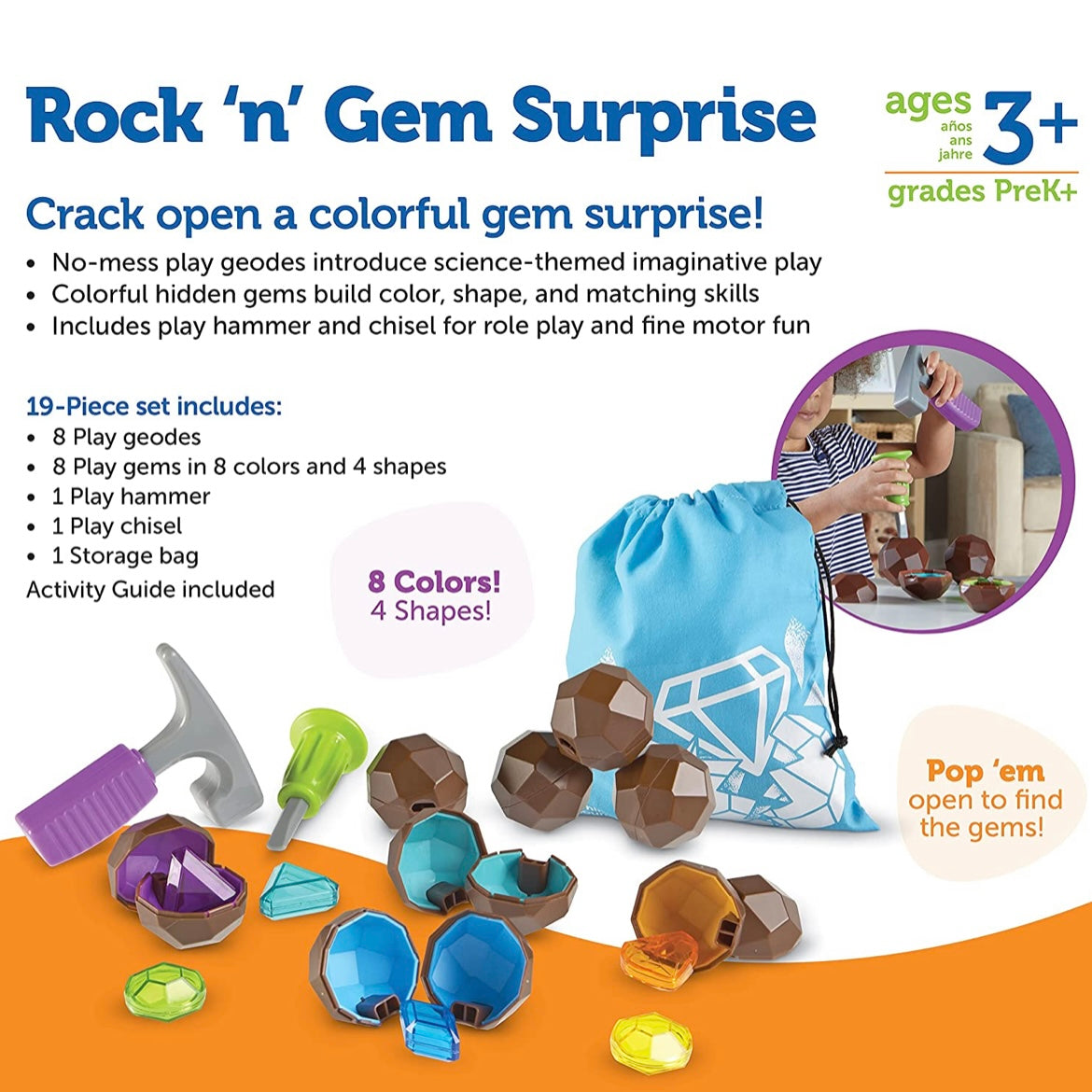 Learning Resources 小小考古學家體驗桌遊 Rock ‘n’ Gem Surprise