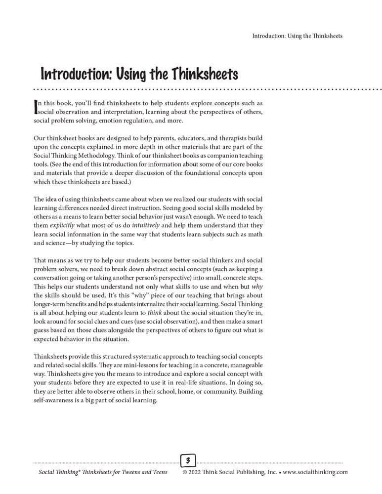 <<預訂>> Social Thinking® Thinksheets for Tweens and Teens: Learning to Read in Between the Social Lines, Revised Edition